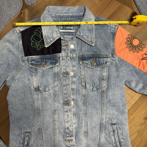 Orchid Colombia Jean Jacket w/ Butterfly Accents, Size M - BRAND NEW! - Picture 7 of 9